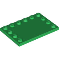 Lego destička 4x6 se study na kraji, zelená (618028, 6214164)